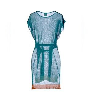 Unique Quality Linen Green Tunic Italian high fashion brand Size L